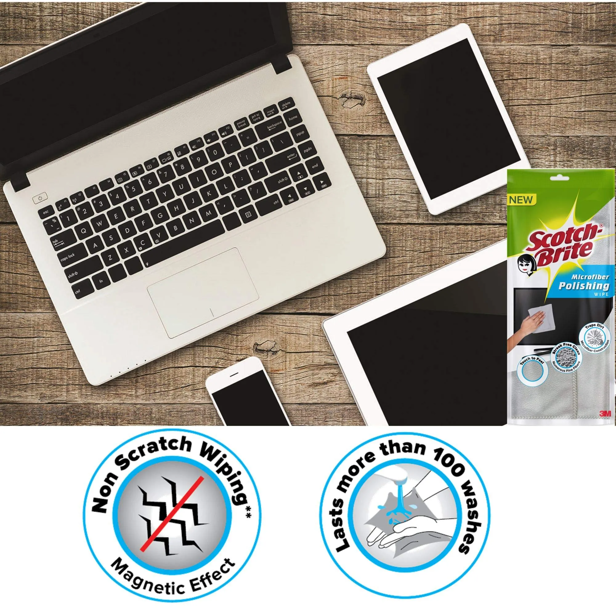 3M Scotch-Brite Microfiber Polishing Wipe (Grey)