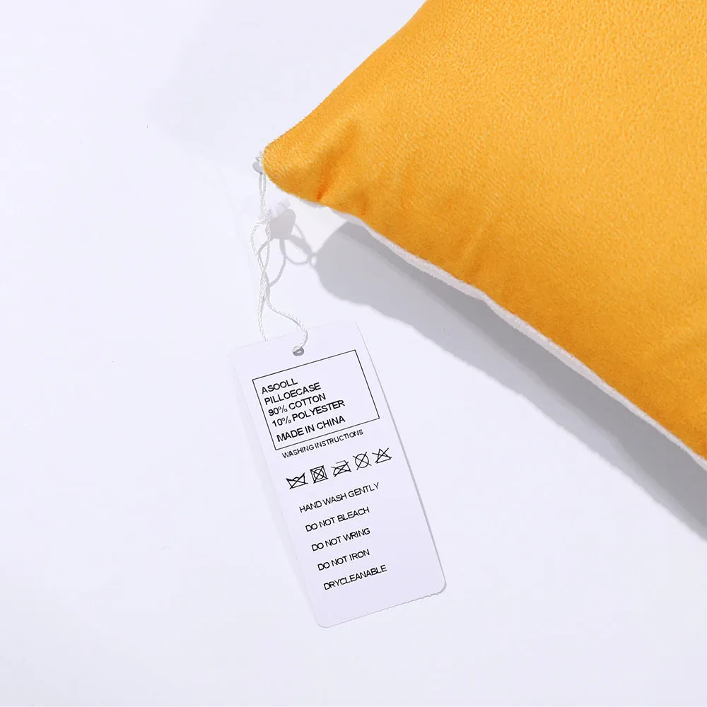 ASOOLL Pillow Shams Set of 1 Mellow Yellow,Satin Pillowcases with Zipper