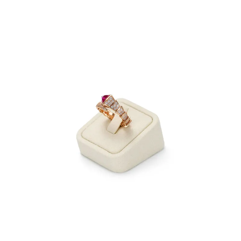 Beige Microfiber Ring Jewelry Display Set TT164