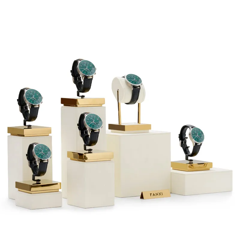 Beige Microfiber Watch Stand Display Set TT201