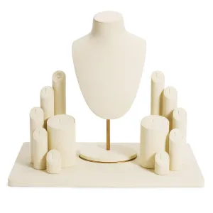 Beige Ring Necklace Set Turn Display Stand TT075