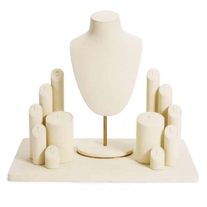 Beige Ring Necklace Set Turn Display Stand TT075