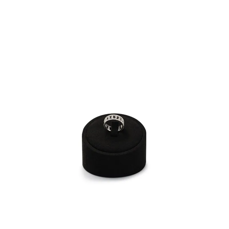 Black Microfiber Earrings Ring Jewelry Display Set TT154