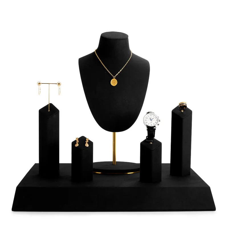 Black Microfiber Jewelry Display Set TT068