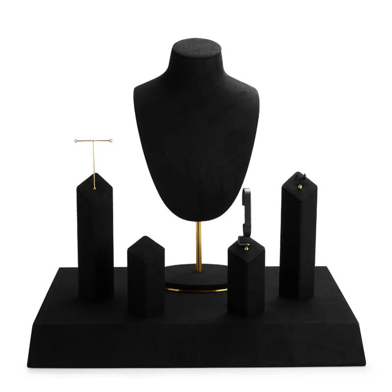 Black Microfiber Jewelry Display Set TT068