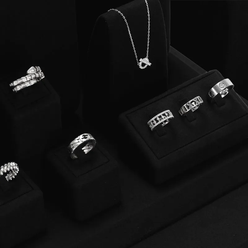 Black Microfiber Jewelry Set TT111