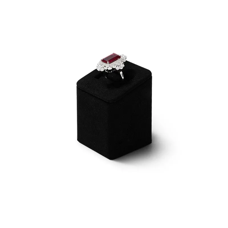 Black Microfiber Ring Earrings Bracelet Jewelry Display Set TT178