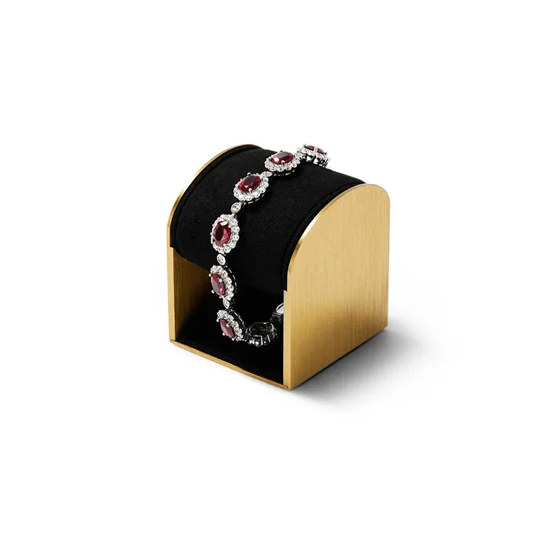 Black Microfiber Ring Earrings Bracelet Jewelry Display Set TT178