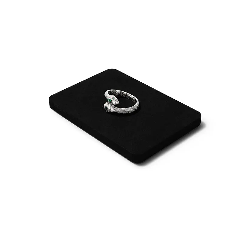 Black Microfiber Ring Earrings Bracelet Jewelry Display Set TT178
