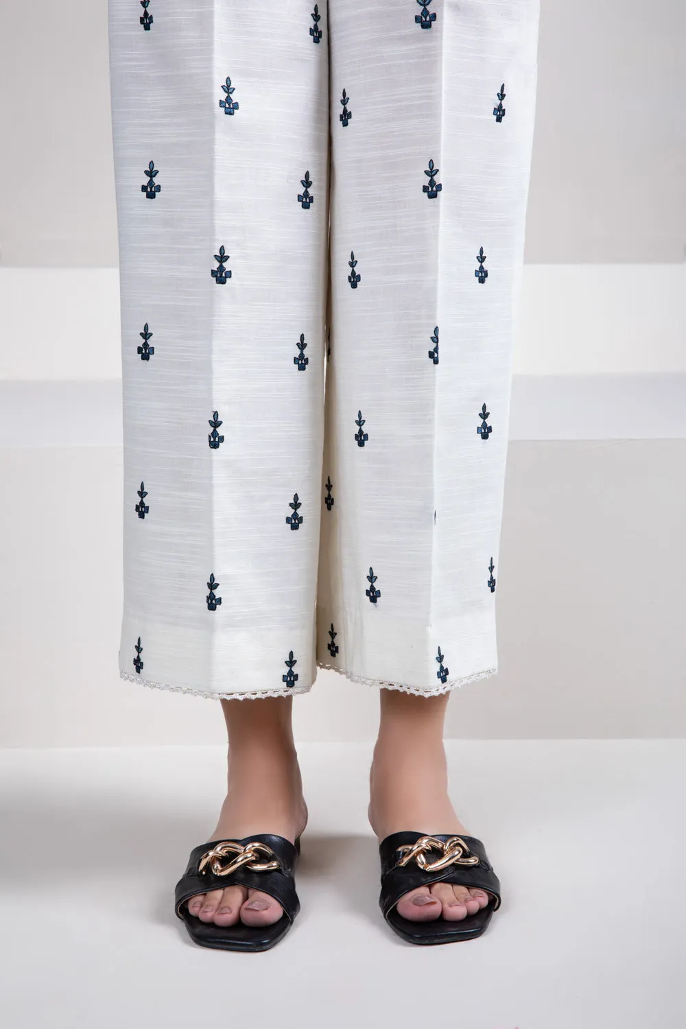 Embroidered Khaddar Culottes