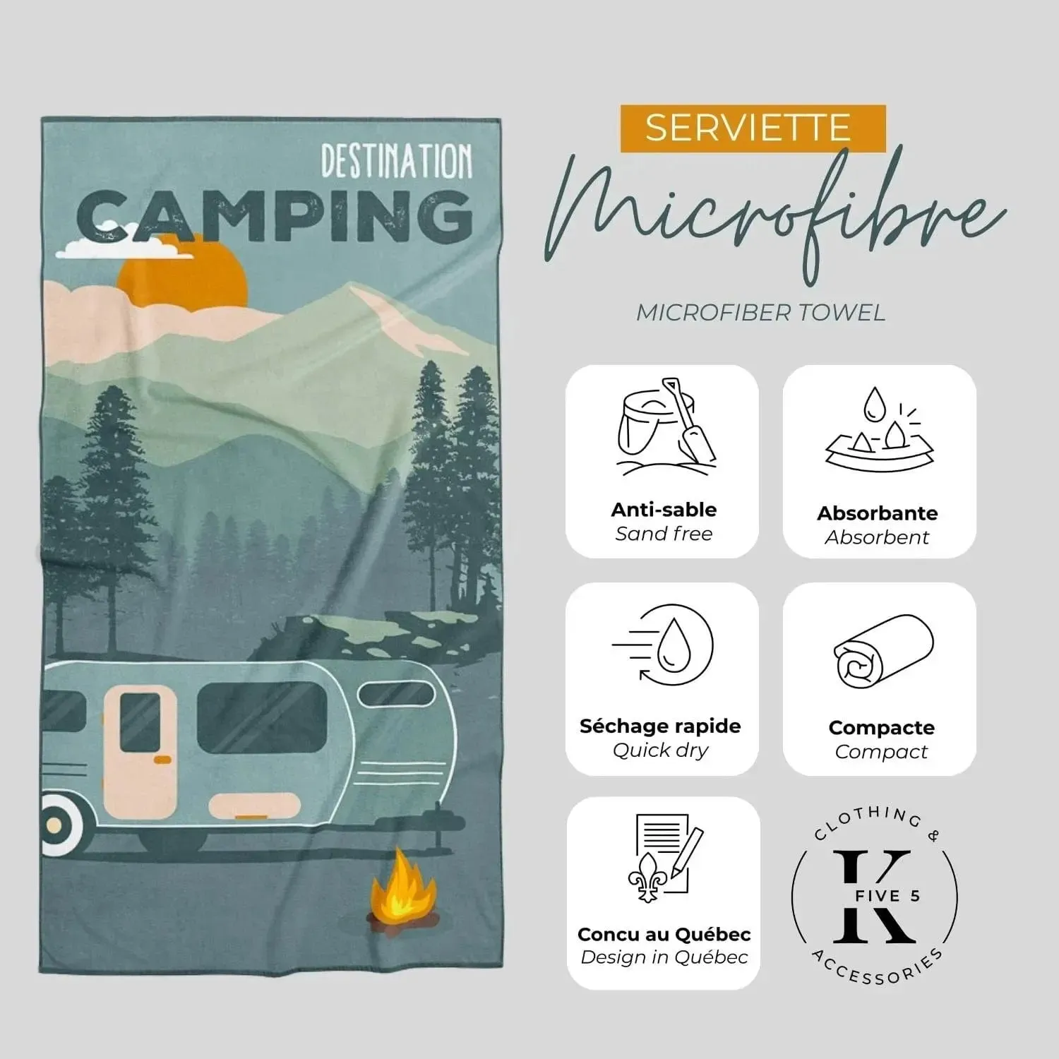 K5 Microfiber Towel - Destination Camping
