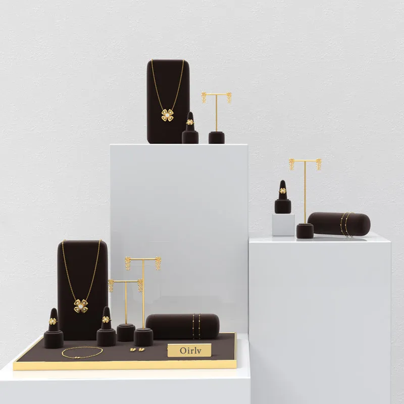 Luxury Coffee Metal Jewelry Display Set TT095