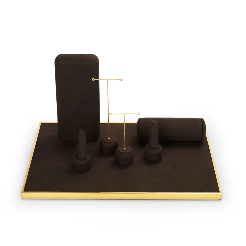 Luxury Coffee Metal Jewelry Display Set TT095