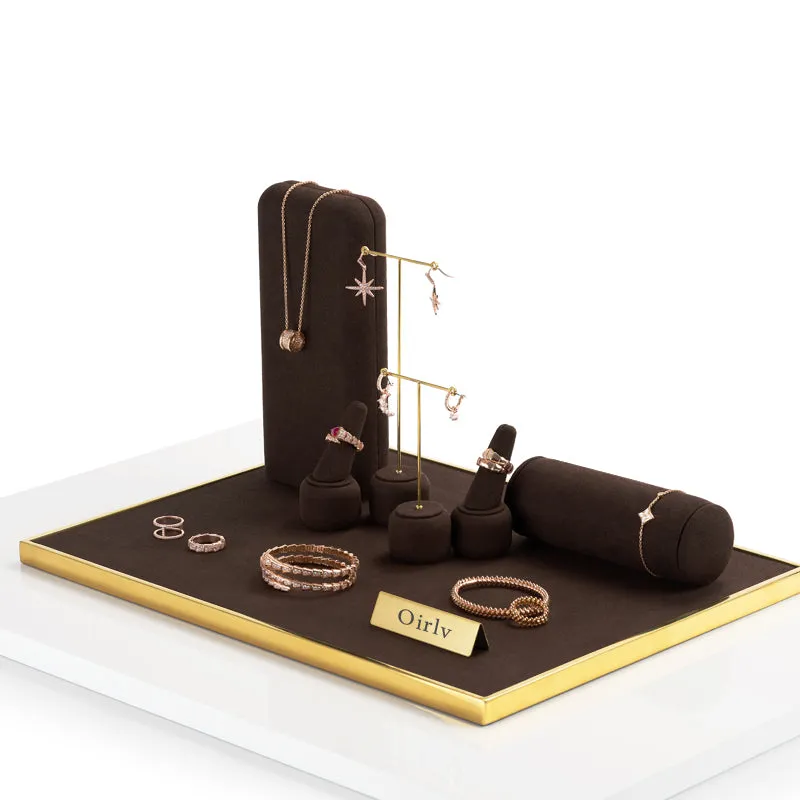 Luxury Coffee Metal Jewelry Display Set TT095