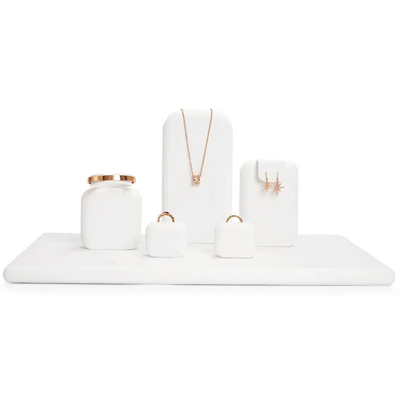 Luxury White Microfiber Jewlery Display Set TT082