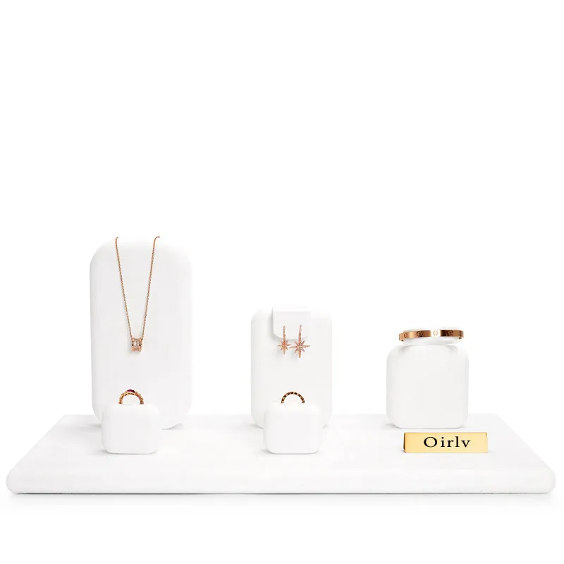 Luxury White Microfiber Jewlery Display Set TT082