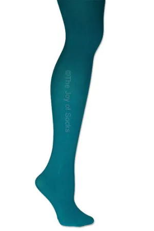 Microfiber Opaque Peacock Blue Tights