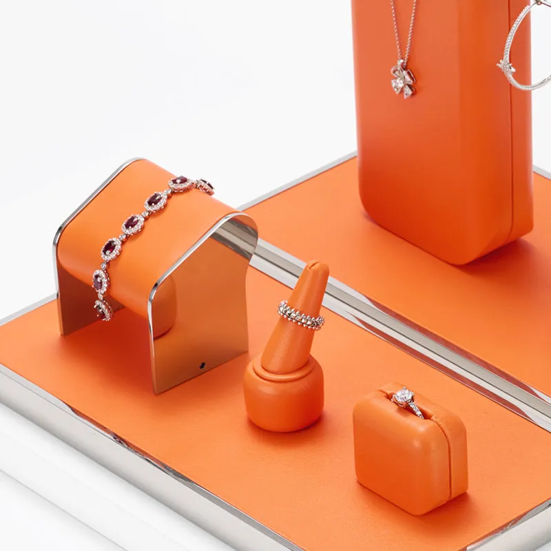 Orange PU Leathe Jewelry Set TT115