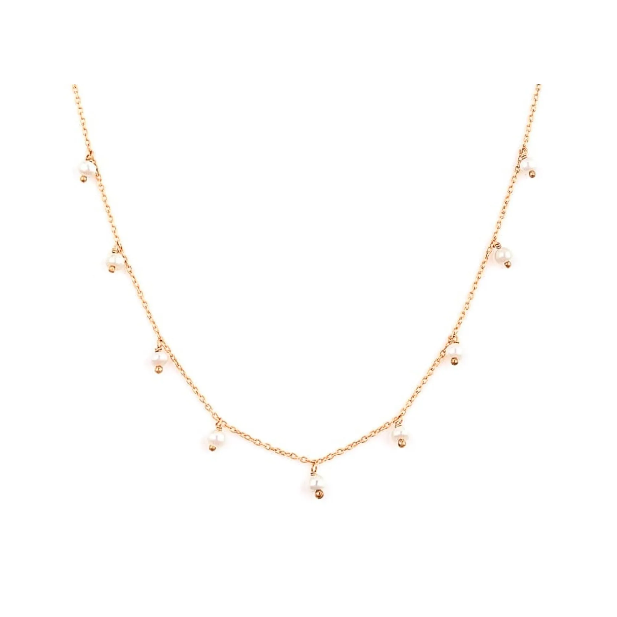 Pearls Galore Pearl Droplets Choker Necklace Gold
