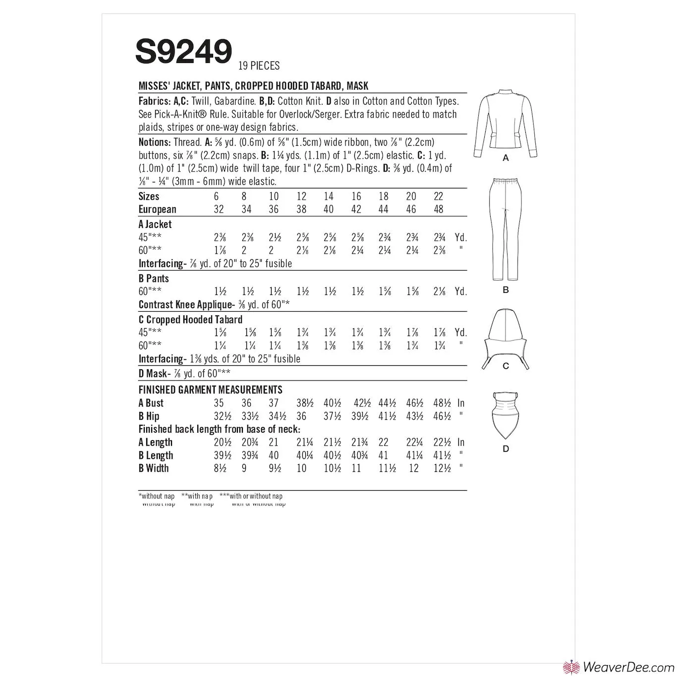 Simplicity Pattern S9249 Misses' Witch Warrior Costume