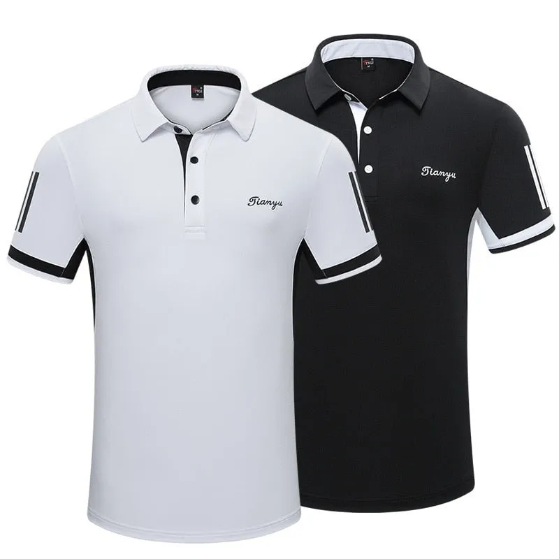 Sports Breathable Turn Down Collar T-Shirt
