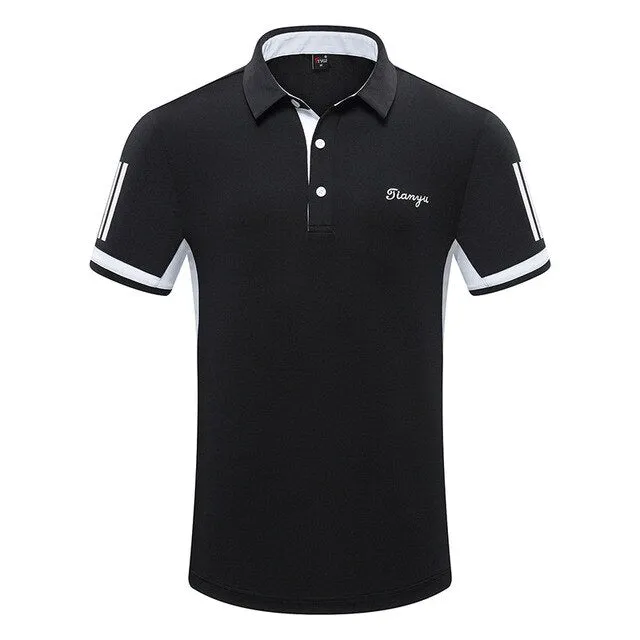 Sports Breathable Turn Down Collar T-Shirt
