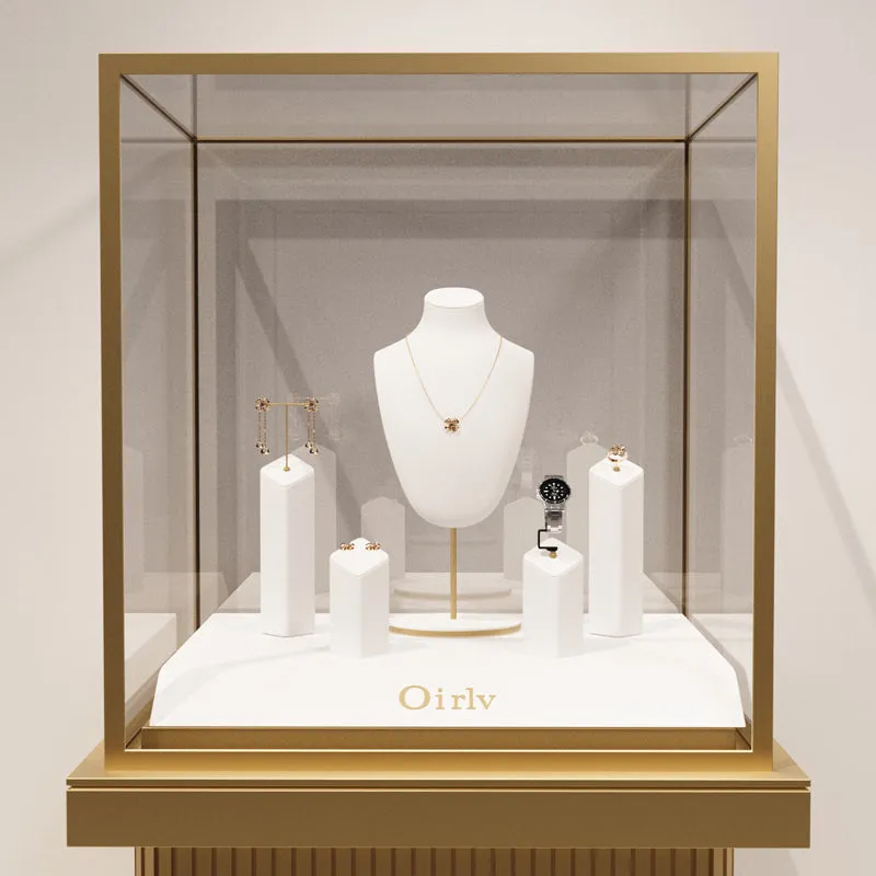 White Microfiber Jewelry Display Set TT067